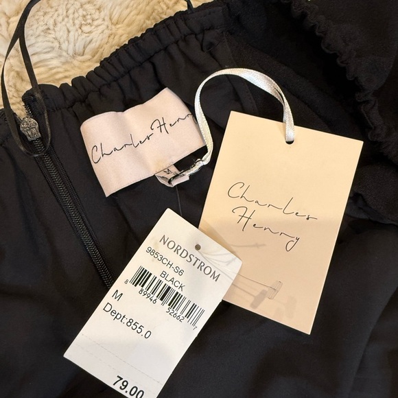 NWT Nordstrom Black One-Shoulder Dress - Picture 3 of 10